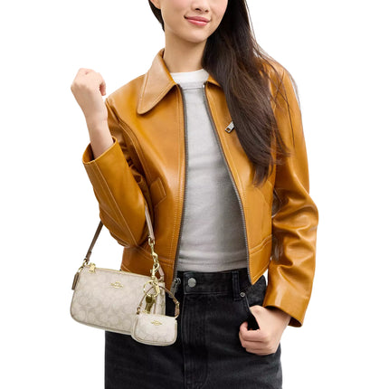 Coach Women's Boxed Nolita 19 And Nolita Bag Charm Set In Signature Canvas Gold/Champagne