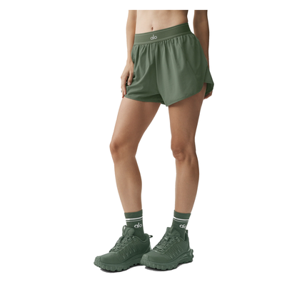 alo Women's Match Point Short Bamboo Green
