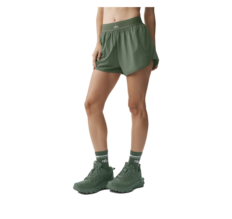 alo Women's Match Point Short Bamboo Green