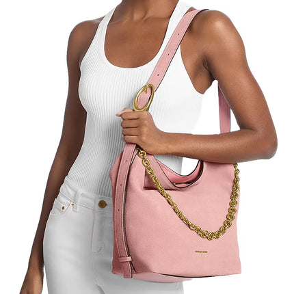 Michael Kors Women's Nolita Large Suede Bucket Tote Bag Primrose/Gold