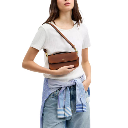 Coach Women's New York Elora Top Handle Crossbody Bag In Loved Leather Brass/Brown