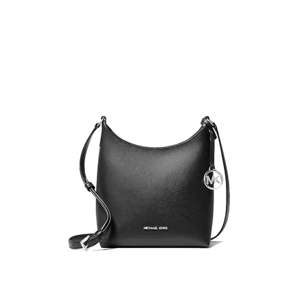 Michael Kors Women's Maya Small Signature Logo Crossbody Bag Black/Silver