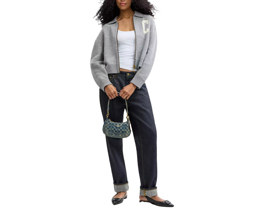 Coach Women's Teri Mini Crossbody Bag In Signature Regenerative Cotton Denim Gold/Denim
