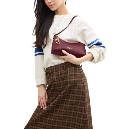 Coach Women's Emeilia Shoulder Bag Gold/Dark Cherry