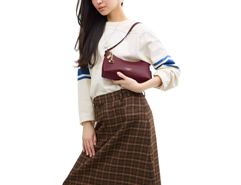 Coach Women's Emeilia Shoulder Bag Gold/Dark Cherry