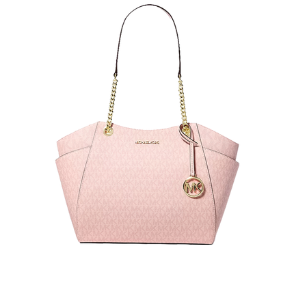 Michael Kors Women's Jet Set Large Signature Logo Shoulder Bag Powder Blush Multi