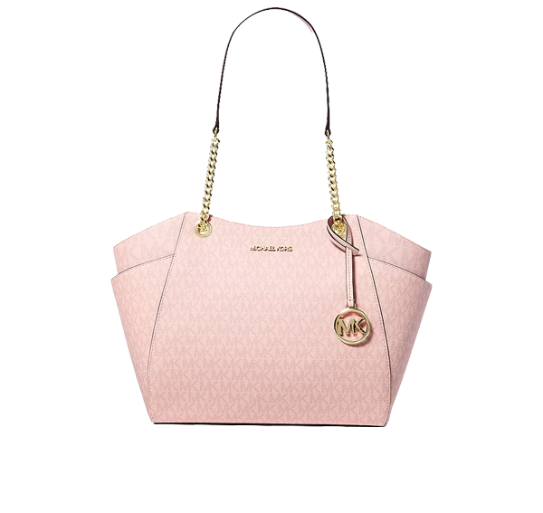 Michael Kors Women's Jet Set Large Signature Logo Shoulder Bag Powder Blush Multi