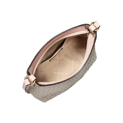 Michael Kors Women's Maya Small Signature Logo Crossbody Bag Powder Blush Multi/Gold