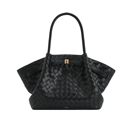 JW PEI Women's Hana Medium Weave Texture Tote Bag Black