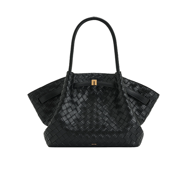 JW PEI Women's Hana Medium Weave Texture Tote Bag Black
