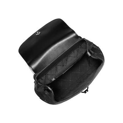 Michael Kors Women's Maya Medium Signature Logo Backpack Black/Silver