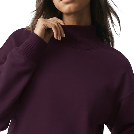 alo Women's Cropped Serenity Coverup Rich Bordeaux