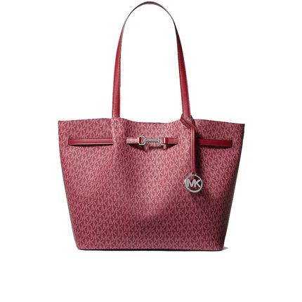Michael Kors Women's Carson Large Signature Logo Tote Bag Maroon