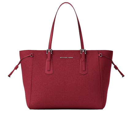 Michael Kors Women's Voyager Large Saffiano Leather Tote Bag Maroon