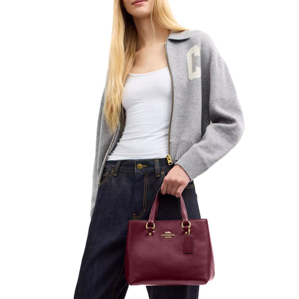 Coach Women's Station Carryall Bag Gold/Dark Cherry