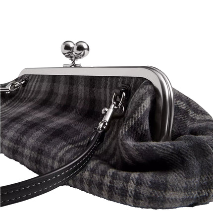 Coach Women's Kisslock Frame Bag 30 With Plaid Light Antique Gold/Grey Multi