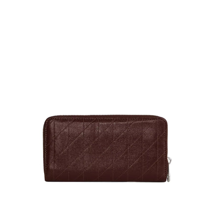 Coach Women's Long Zip Around Wallet With Quilting Silver/Maple