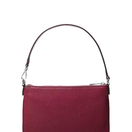 Michael Kors Women's Jet Set Small Pebbled Leather Convertible Wristlet Maroon