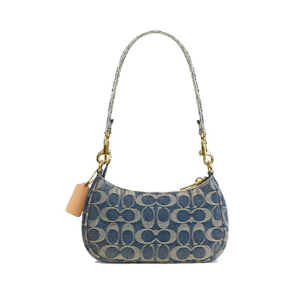 Coach Women's Teri Mini Crossbody Bag In Signature Regenerative Cotton Denim Gold/Denim