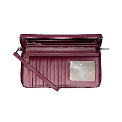 Michael Kors Women's Large Pebbled Leather Continental Wallet Maroon
