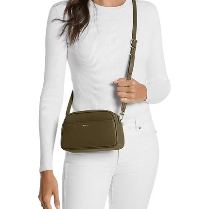 Michael Kors Women's Jet Set Small Leather Camera Crossbody Bag Loden