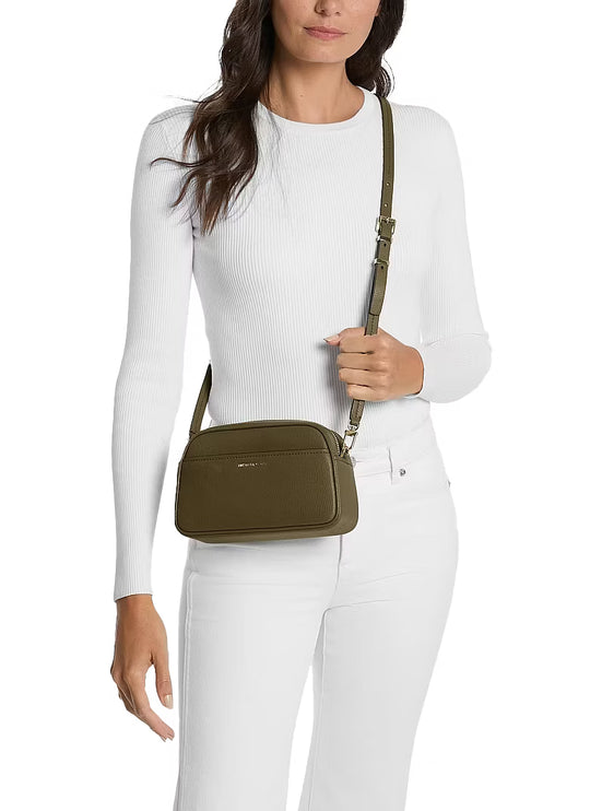 Michael Kors Women's Jet Set Small Leather Camera Crossbody Bag Loden