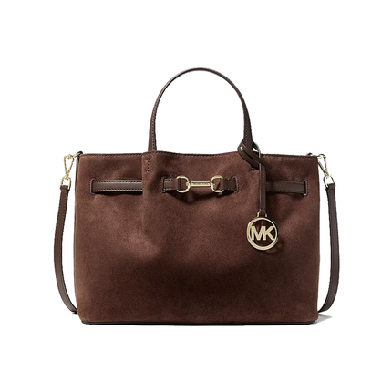 Michael Kors Women's Carson Medium Satchel Bag Nutmeg