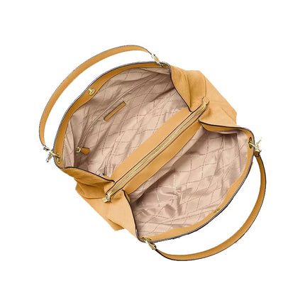Michael Kors Women's Christina Large Suede Shoulder Bag Honeywheat