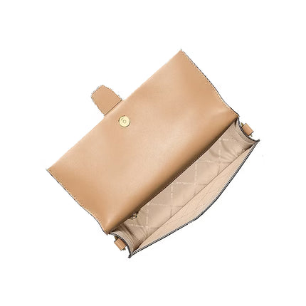 Michael Kors Women's Greenwich Medium Signature Logo Convertible Crossbody Bag Light Cream Multi