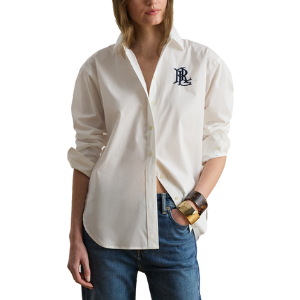 Polo Ralph Lauren Women's Relaxed Fit Stretch Cotton Shirt White