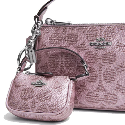 Coach Women's Boxed Nolita 19 And Nolita Bag Charm Set In Signature Canvas Silver/Pink