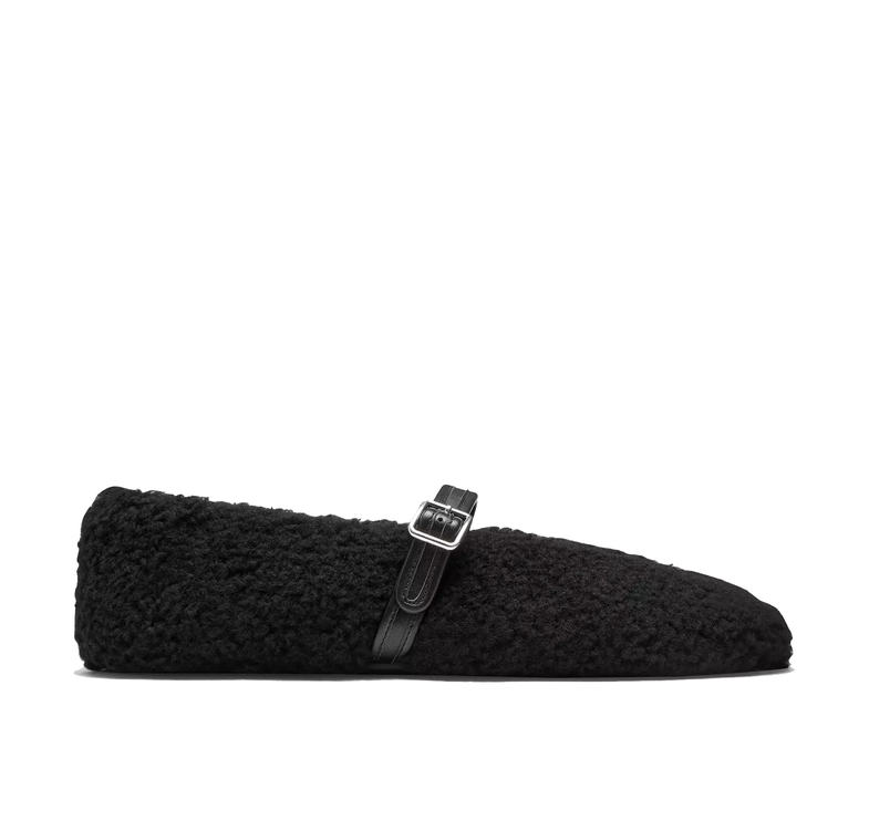 Coach Women's Sculpted C Mary Jane In Shearling Black