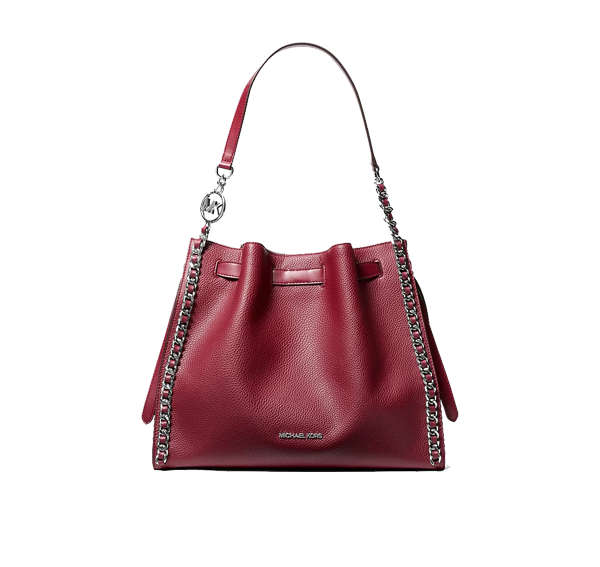 Michael Kors Women's Mina Large Chain Shoulder Bag Maroon
