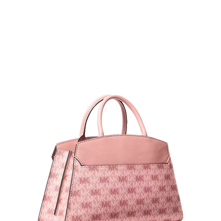 Michael Kors Women's Greta Medium Signature Logo Satchel Bag Sunset Rose