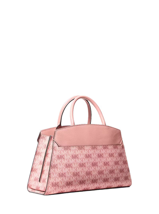 Michael Kors Women's Greta Medium Signature Logo Satchel Bag Sunset Rose