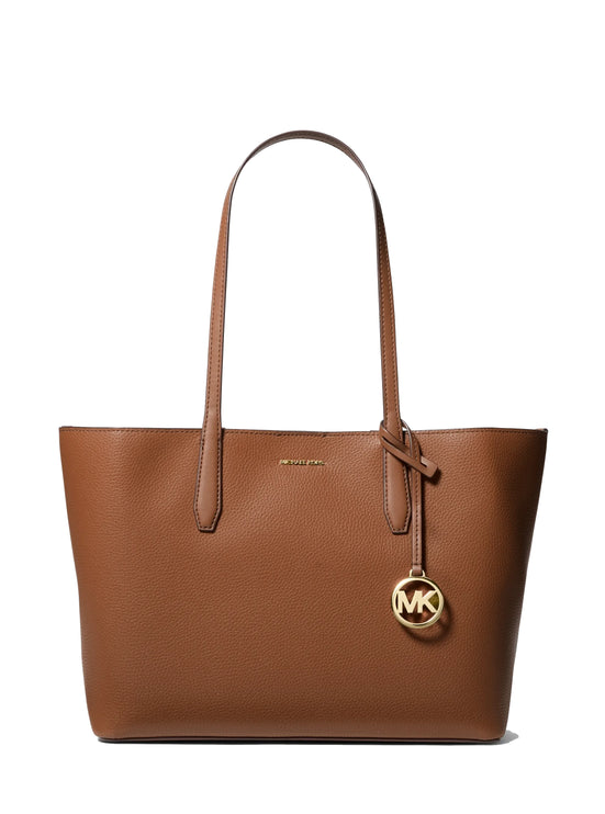 Michael Kors Women's Avalon Medium Pebbled Leather Tote Bag Luggage/Gold