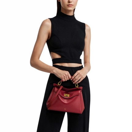 JW PEI Women's Lucia Classic Top Handbag Claret/Gold