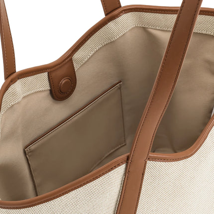 JW PEI Women's Kiana Large Capacity Tote Bag - Brown Canvas