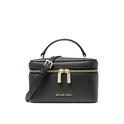 Michael Kors Women's Vivi Small Vanity Crossbody Bag Black/Gold