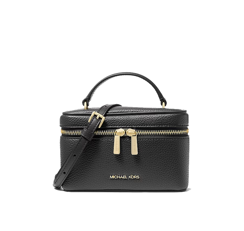 Michael Kors Women's Vivi Small Vanity Crossbody Bag Black/Gold
