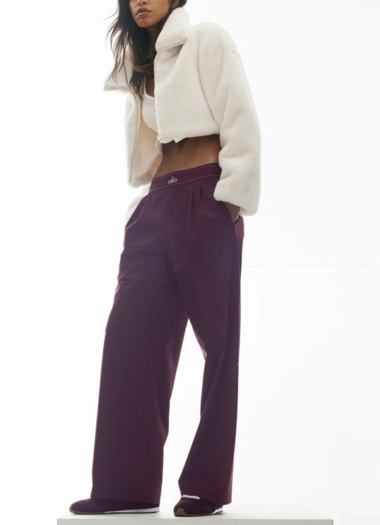 alo Women's Suit Up Trouser (Long) Rich Bordeaux