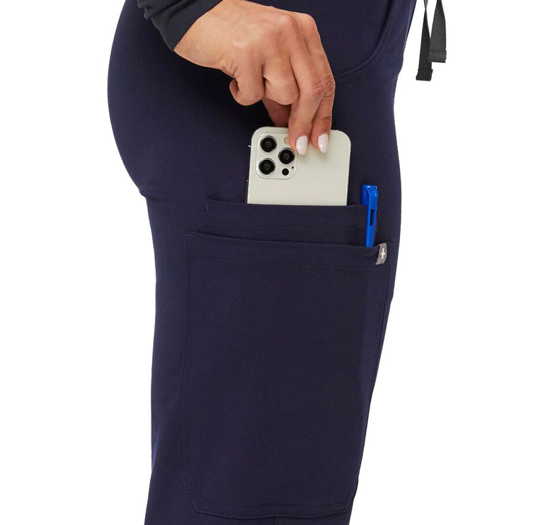 FIGS Women's Kade Cargo Scrub Pants Navy