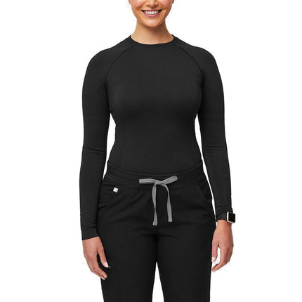 FIGS Women's Salta Seamless Longsleeve Underscrub Black