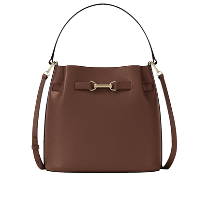 Michael Kors Women's Carson Medium Pebbled Leather Convertible Bucket Crossbody Bag Nutmeg