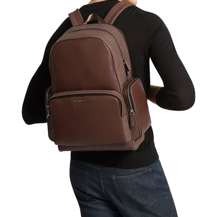 Michael Kors Unisex Cooper Leather and Signature Logo Backpack Nutmeg