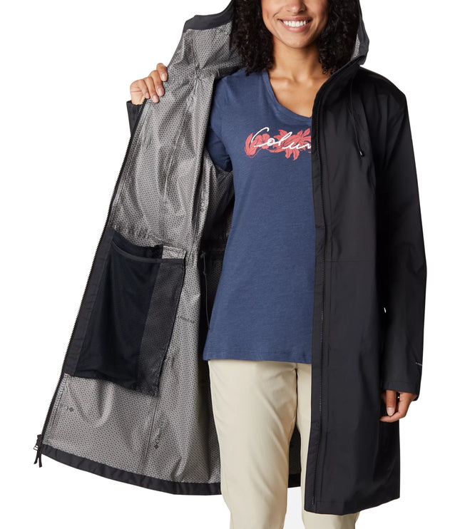 Columbia Women's Weekend Adventure Long Rain Shell Black