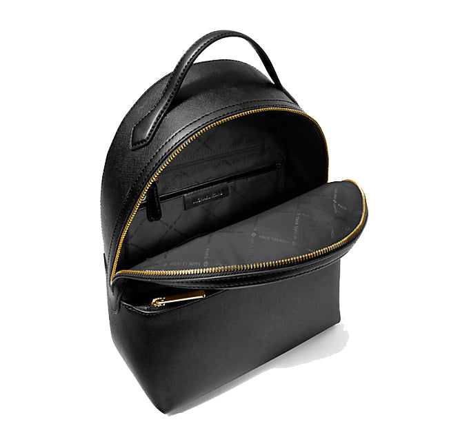 Michael Kors Women's Sheila Medium Faux Saffiano Leather Backpack Gold/Black