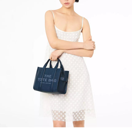 Marc Jacobs Women's The Leather Small Tote Bag Blue Sea