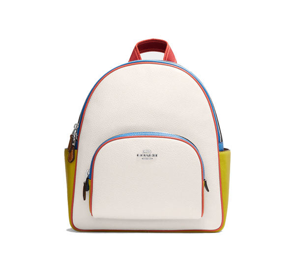 Coach Women's Court Backpack In Colorblock Silver/Chalk Multi