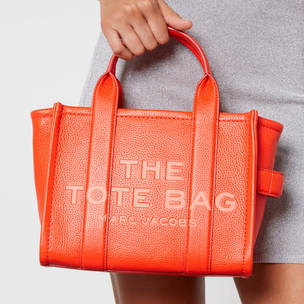 Marc Jacobs Women's The Leather Small Tote Bag Electric Orange